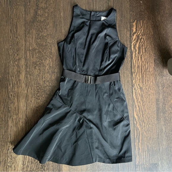 Milly Dresses & Skirts - Milly Black Asymmetrical belted Dress, Size 0‎